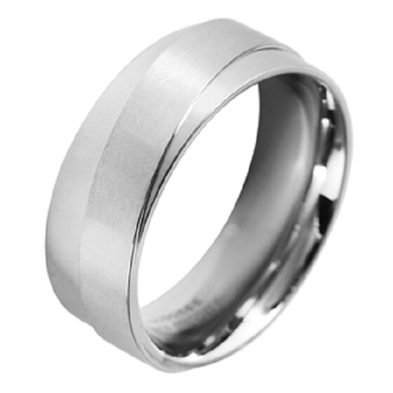 Damenring Fingerring Ring Edelstahl silberfarben Ringgröße: 62