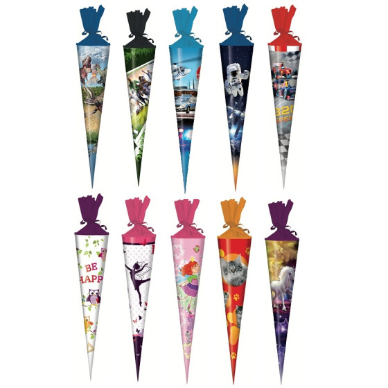 Stylex 47164 Schultüte rund - 25 cm - verschiedene Motive - 1 Stück