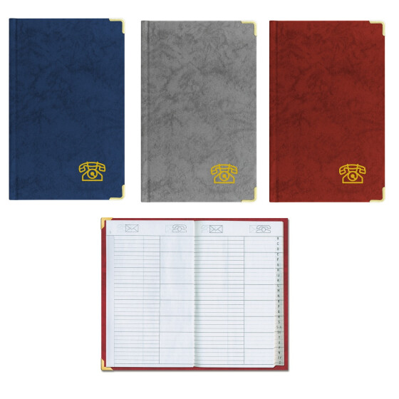 Adressbuch Telefonregister Messingecken goldfarben 13 x 20,5 cm 72 Seiten Stylex 49943