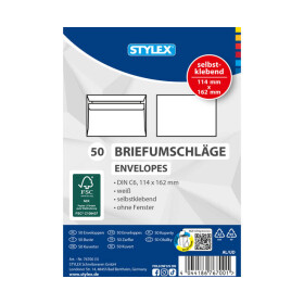 Briefumschläge DIN C6 selbstklebend 50 Stück...