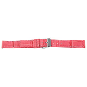 Leder Uhrenband Armband pink 14 mm Stegbreite Dornschließe silberfarben