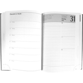 Buchkalender 2027 Kalender Bucheinband schwarz 400 Seiten - DIN A5