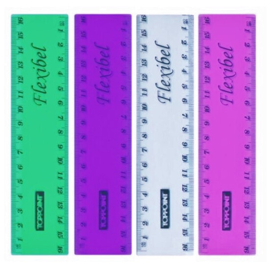 Stylex Lineal bruchsicher 16 cm transparent farbig