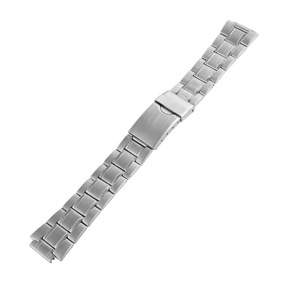 Steinmeister Edelstahl Uhrenarmband silberfarben Faltschließe 14 mm