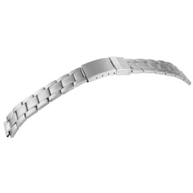 Steinmeister Edelstahl Uhrenarmband silberfarben Faltschließe 14 mm