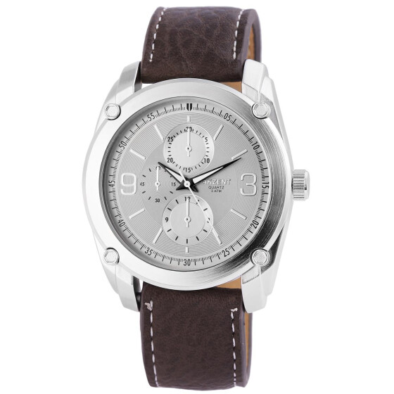 Analog Herrenuhr Armbanduhr Kunstlederarmband braun Quartzwerk