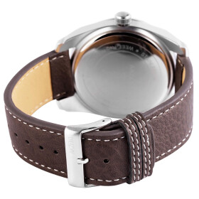 Analog Herrenuhr Armbanduhr Kunstlederarmband braun Quartzwerk