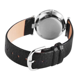 Akzent SS7321100035 Analog Damenuhr mit Kunstlederband schwarz