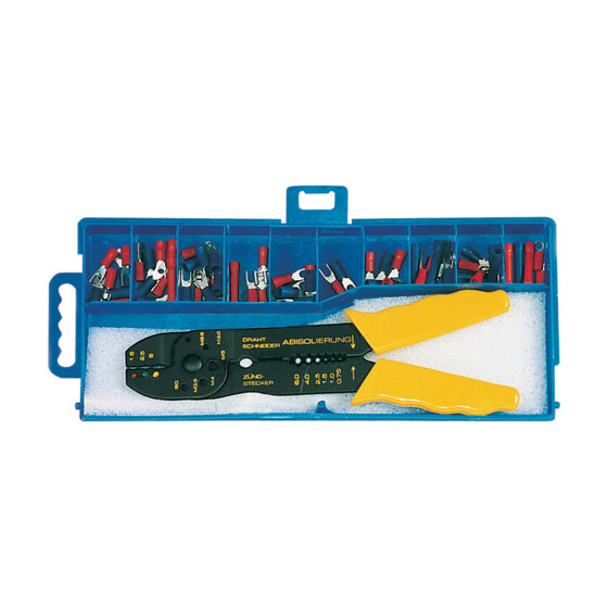 Kabelschuhzange Kabelschuhsortiment Satz 60 tlg. Werkzeug Auto Elektro QualityProduct 7511