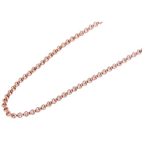 Edelstahl Damen Erbskette Länge: 70 cm Stärke 2 mm Rosegodfarben Akzent 5000010-0700