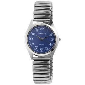 Classix Herrenuhr mit Metallzugband, silberfarben-blau