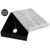 Schmuckbox 6300012-002 schwarz weißer Deckel mit Ornamentdruck 13  x 17 x 3,5 cm