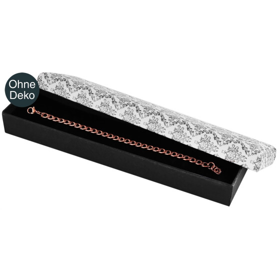 Schmuckbox schwarz weißer Deckel Ornamentdruck 22x5x3cm Uhren Schmuck Geschenkboxen Shaghafi 6300012-004
