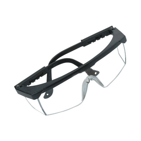 Schutzbrille mit schwarzem Bügel Mechanische Stärke 1F