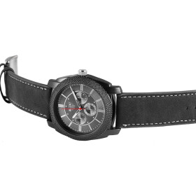 Herrenuhr Armbanduhr Kunstleder Anhrazit Analog...