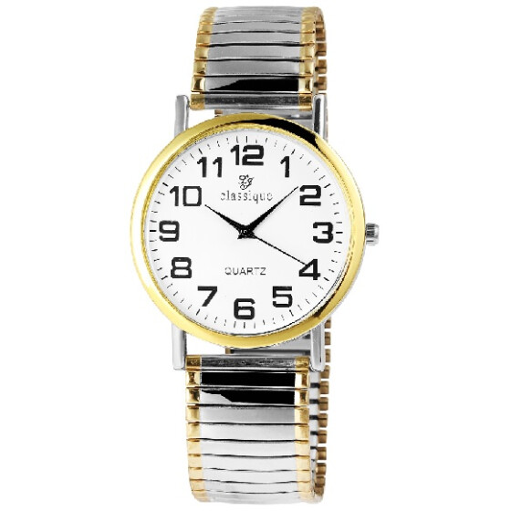 Classique 2700011-002 Analog Herrenuhr mit Metallzugband bicolor