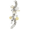 Damenuhr Armbanduhr Edelstahlkettenband bicolor Analog Quartzwerk Anhänger Herz Eule