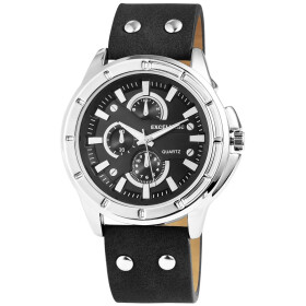 Herrenuhr Armbanduhr Kunstlederband schwarz Chronolook Excellanc 2900034-008 Analog