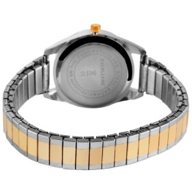 Analog Damenuhr Armbanduhr Metallzugband bicolor Quartzwerk