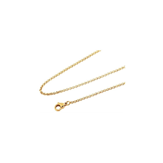 Akzent 5000017-070 Edelstahl Damen Erbskette Länge 70 cm Stärke 2 mm goldfarben