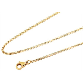 Akzent 5000017-070 Edelstahl Damen Erbskette Länge 70 cm Stärke 2 mm goldfarben