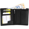 Herren Geldbörse Leder schwarz 9 x 11 cm Hochformat Gelschein- Kleingeld,- Kreditkarten- Ausweißfach