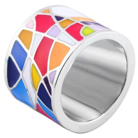 Akzent Damen-Ring aus Edelstahl, bunt -...