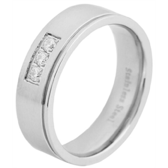 Damenring Ring Fingerring Edelstahl silberfarben Ringgröße: 62 Akzent 5080075-62