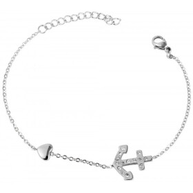 Kettenarmband Edelstahl Anker- / Herzanhänger...