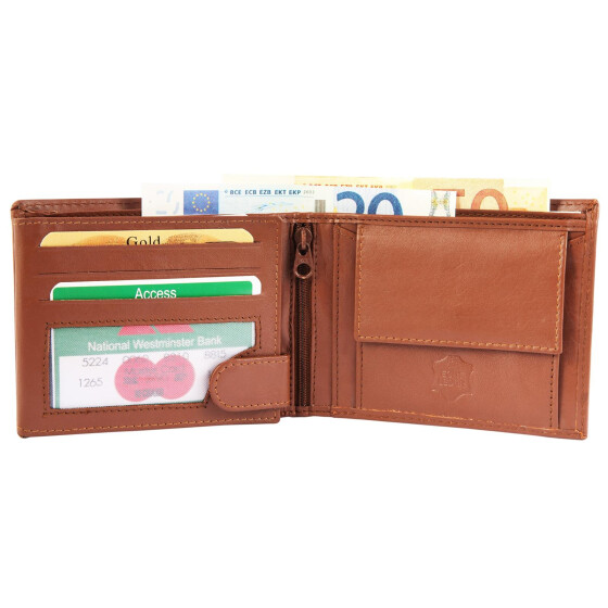 Excellanc 3000064-006 Herren Geldbörse Echtleder 12 x 10 cm braun Querformat