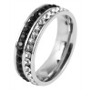 Damenring Edelstahl Fingerring silberfarben Steinebesatz Ringgröße: 60