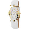 Damen Armbanduhr Analog Damenuhr Kunstlederband goldfarben weiß 3ATM