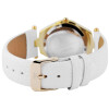 Damen Armbanduhr Analog Damenuhr Kunstlederband goldfarben weiß 3ATM