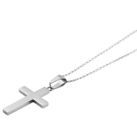 Edelstahl Damen Ankerkette mit Kreuzanhänger 45 cm...