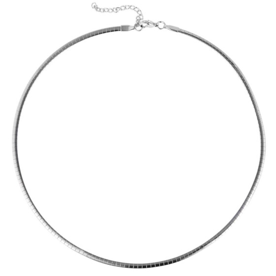 Akzent 5000045-0450 Edelstahl Damen Omega-Halsreif - Länge: 45 cm / Stärke: 4 mm - silberfarben
