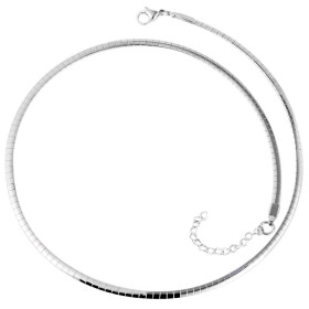 Akzent 5000045-0450 Edelstahl Damen Omega-Halsreif - Länge: 45 cm / Stärke: 4 mm - silberfarben