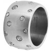 Damenring Fingerring Ring Edelstahl Ringgröße 62 Akzent Steinbesatz Breite 1,3 cm