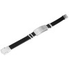 Lederbarmband schwarz Edelstahl Gravurplatte schwarz