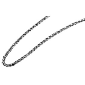 Edelstahl Damen Zopfkette silberfarben Länge: 60 cm...