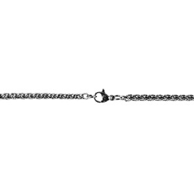 Edelstahl Damen Zopfkette silberfarben Länge: 60 cm / Stärke: 3 mm