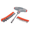 Schraubendreher T-Griff 10 Bits + 9 Nüsse Werkzeug Schraubendreher ToolTech 665515