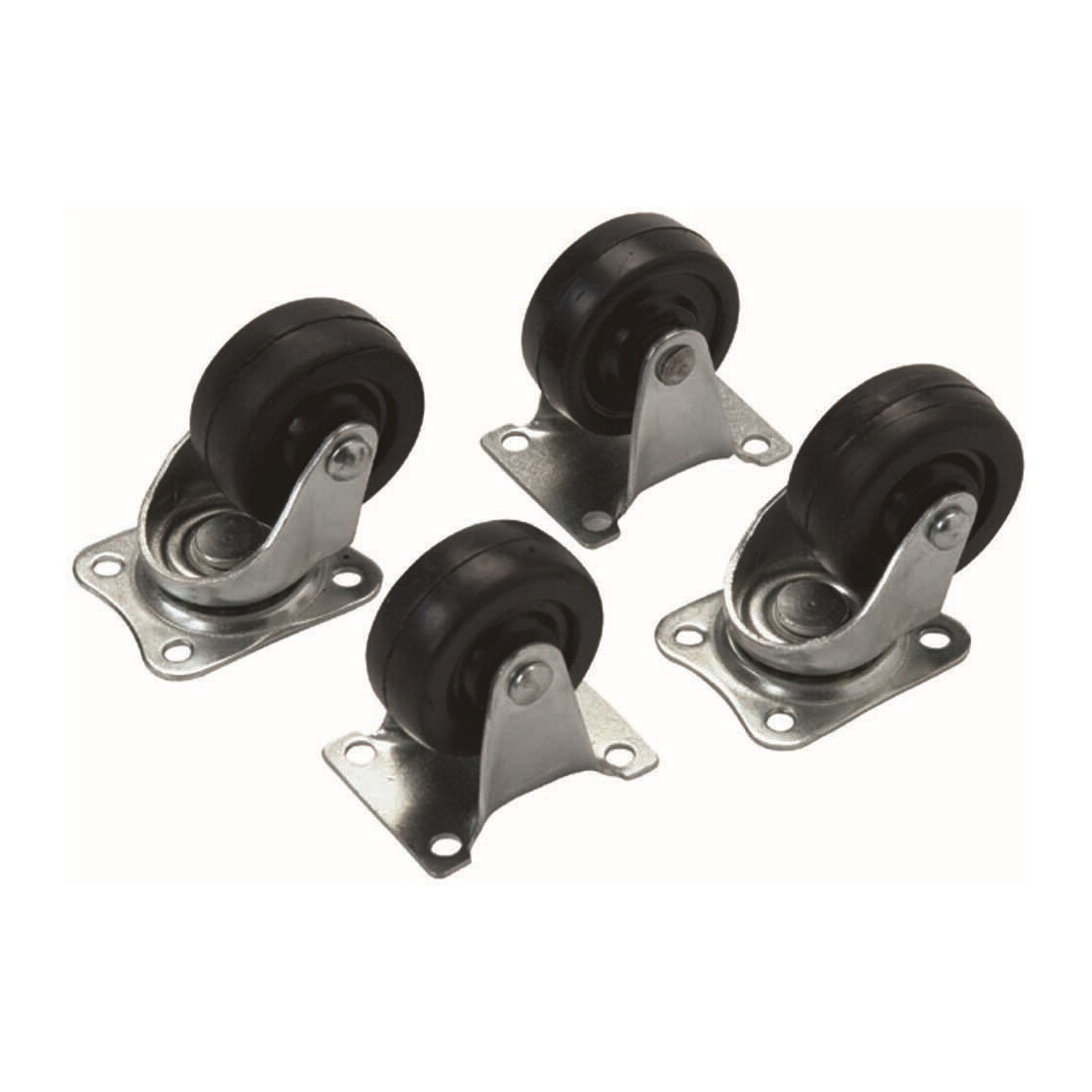 Gummi Rolle Rollen-Set 4 Stück Gummi Rolle 40mm schwarz 2x Bockrolle, 2x Lenkroll ...