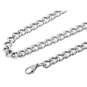 Panzerkette Herren 50 + 5 cm Edelstahl silberfarben 2 mm Stärke Karabiner