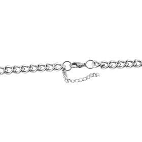 Panzerkette Herren 50 + 5 cm Edelstahl silberfarben 2 mm Stärke Karabiner