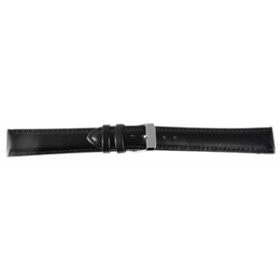 Leder Uhren Armband schwarz glatt gepolstert XXL 18 mm Stegbreite Steinmeister