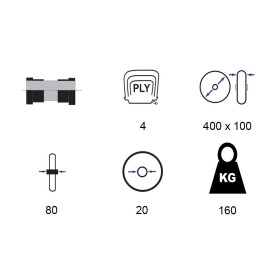 Schubkarrenrad 4,00-8 PVC 4ply  Gleitlager 160 kg...