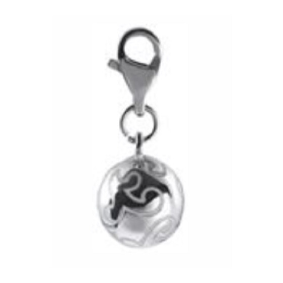 Edelstahl-Charms Anhänger Kugel Puzzle silberfarben