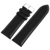 Basic Leder Armband schwarz glatt gepolstert weiße Naht Stegbreite 22 mm