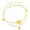Edelstahl Fußkette 26 + 5 cm Länge goldfarben Herzanhänger