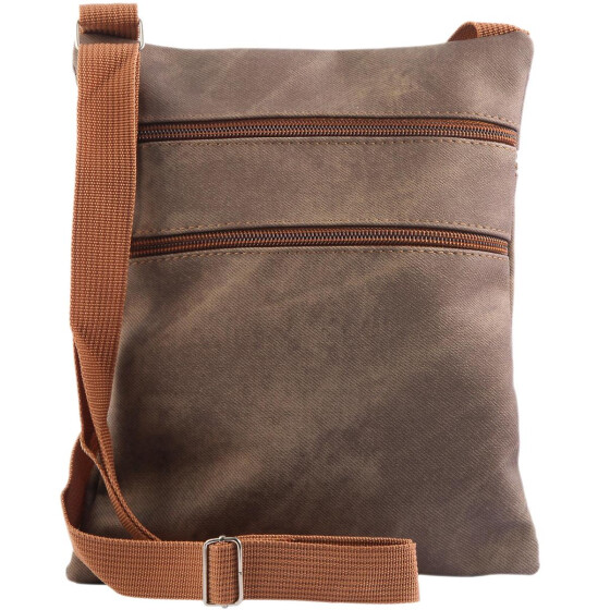 Damenhandtasche Tasche Crossbody Bag Kunstleder braun Größe:20 x 24 cm